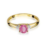 Inel Aur 14K cu Topaz Roz 0.65 ct si Diamante Naturale 0.01 ct - Imagine 2