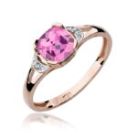 Inel Aur 14K cu Topaz Roz 1.10 ct si Diamante 0.01 ct - Imagine 5