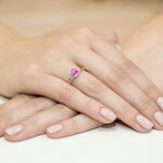 Inel Aur 14K cu Topaz Roz 1.10 ct si Diamante 0.01 ct - Imagine 8
