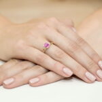 Inel Aur 14K cu Topaz Roz 1.10 ct si Diamante 0.01 ct - Imagine 4