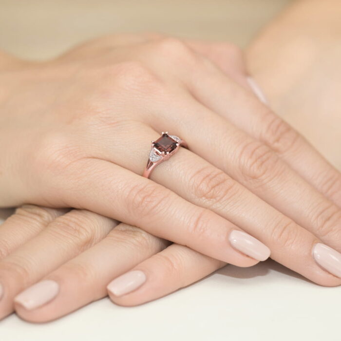 Inel Aur 14K cu Garnet 1.30 ct - Imagine 8