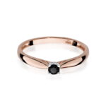 Inel Aur 14k cu Diamant Negru Natural 0.12 ct - Imagine 10