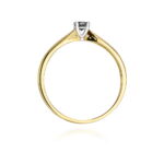Inel Aur 14k cu Diamant Negru Natural 0.12 ct - Imagine 3