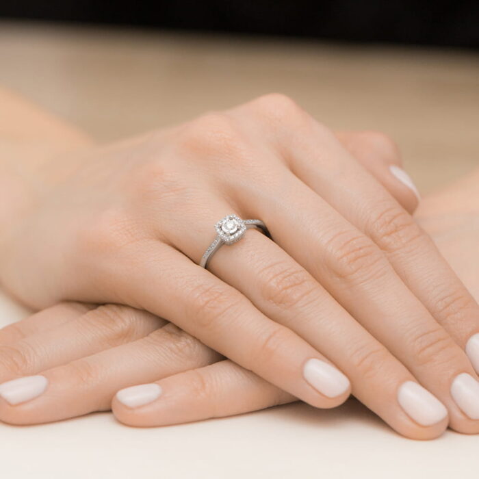 Inel Aur 14K W462 Diamant Cultivat 0.21ct - Imagine 12