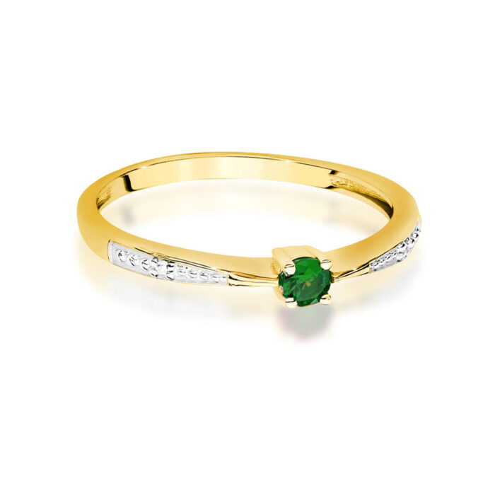 Inel Aur 14K W0465 Smarald 0.15ct - Imagine 2