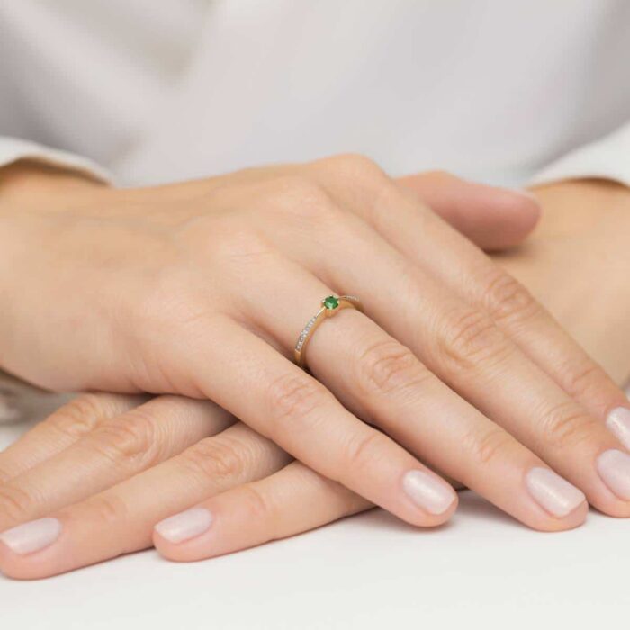 Inel Aur 14K W0465 Smarald 0.15ct - Imagine 4