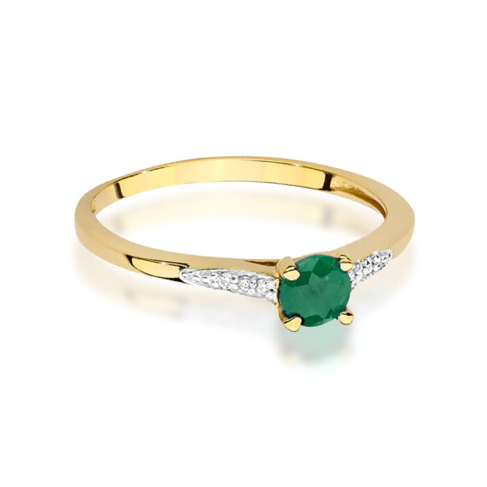 Inel Aur 14K W0466 Smarald 0.30ct - Imagine 2