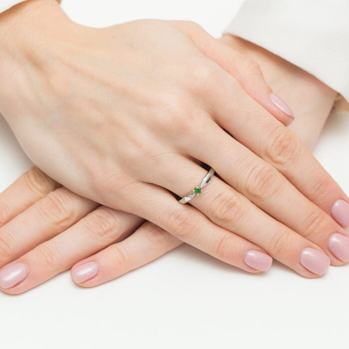 Inel Aur 14K W0469 Smarald 0.15ct - Imagine 8
