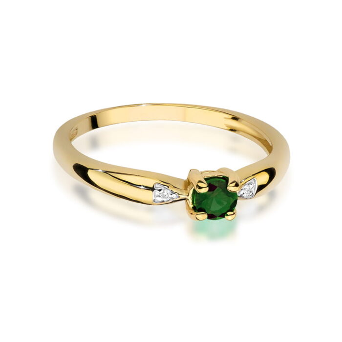 Inel Aur 14K W0469 Smarald 0.15ct - Imagine 2