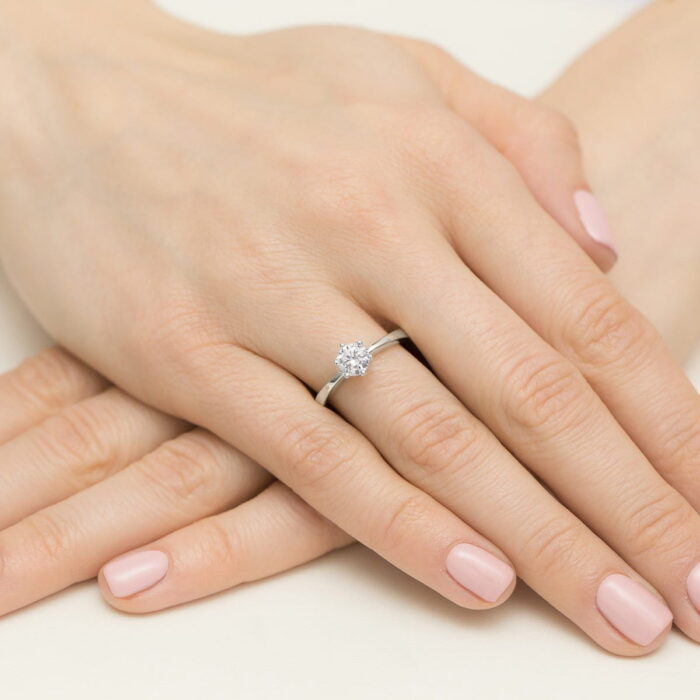 Inel Aur 14K W482 Diamant Cultivat 0.50ct - Imagine 12