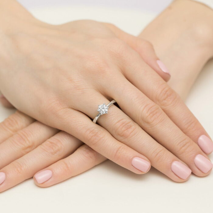Inel Aur 14K W482 Diamant Cultivat 0.70ct - Imagine 12