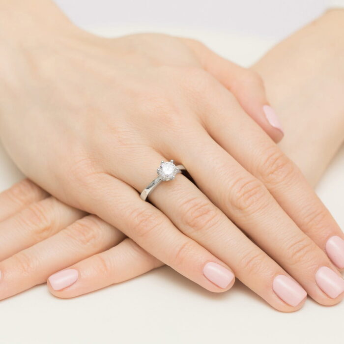 Inel Aur 14K W482 Diamant Cultivat 1.00ct - Imagine 12