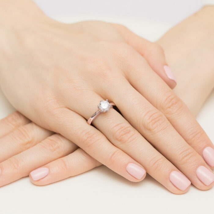 Inel Aur 14K W482 Diamant Cultivat 1.00ct - Imagine 8