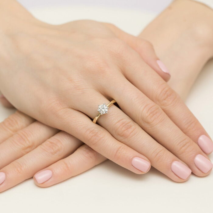 Inel Aur 14K W482 Diamant Cultivat 0.70ct - Imagine 4
