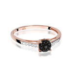 Inel Aur 14K cu Diamant Negru 0.04 ct si Diamante Incolore 0.04 ct - Imagine 8