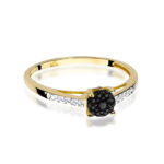 Inel Aur 14K cu Diamant Negru 0.04 ct si Diamante Incolore 0.04 ct - Imagine 2