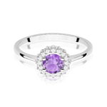 Inel Aur 14K cu Ametist 0.50 ct si Diamante Naturale 0.14 ct - Imagine 6