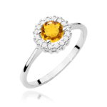 Inel Aur 14K cu Citrin 0.50 ct si Diamante Naturale 0.14 ct - Imagine 5