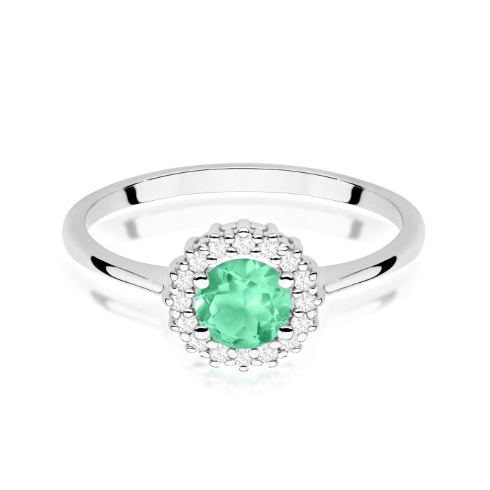 Inel Aur 14K cu Smarald 0.50 ct si Diamante Naturale 0.14 ct - Imagine 6