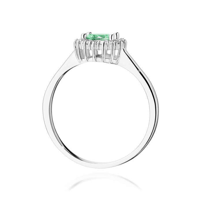 Inel Aur 14K cu Smarald 0.50 ct si Diamante Naturale 0.14 ct - Imagine 7