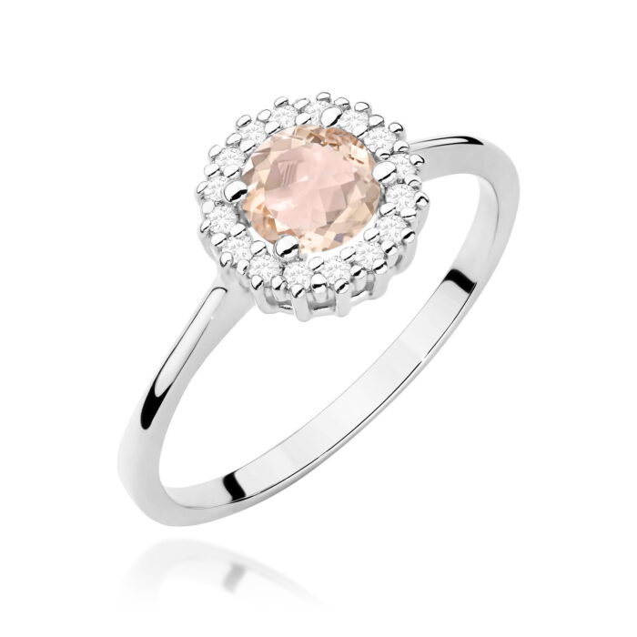 Inel Aur 14K cu Morganit 0.40 ct si Diamante Naturale 0.14 ct - Imagine 5