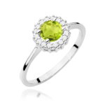 Inel Aur 14K cu Peridot 0.60 ct si Diamante Naturale 0.14 ct - Imagine 5