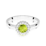Inel Aur 14K cu Peridot 0.60 ct si Diamante Naturale 0.14 ct - Imagine 6
