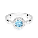 Inel Aur 14K cu Topaz Albastru 0.50 ct si Diamante Naturale 0.14 ct - Imagine 6