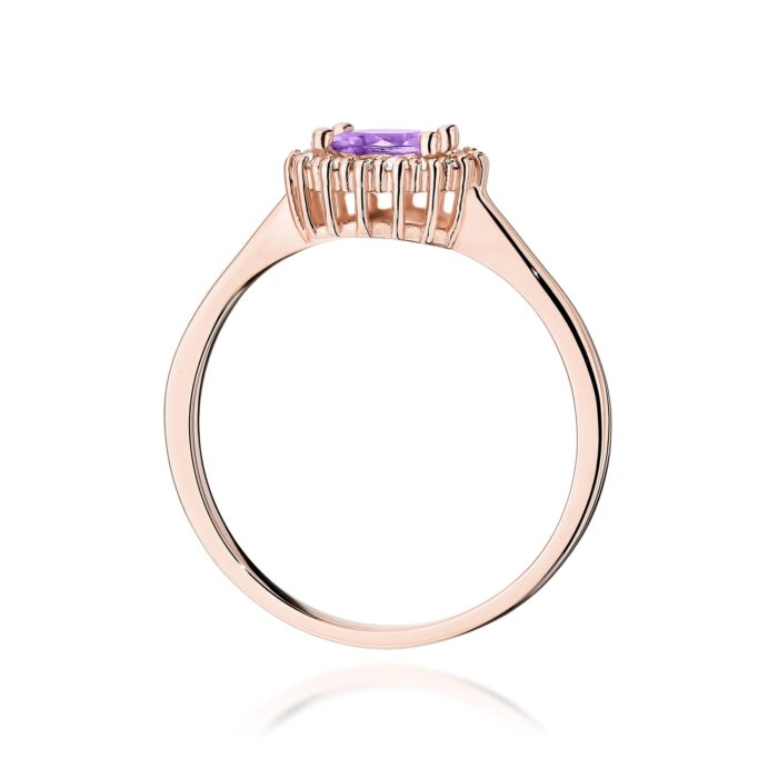 Inel Aur 14K cu Ametist 0.50 ct si Diamante Naturale 0.14 ct - Imagine 11