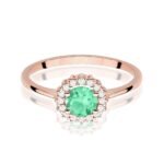 Inel Aur 14K cu Smarald 0.50 ct si Diamante Naturale 0.14 ct - Imagine 10