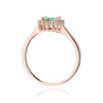 Inel Aur 14K cu Smarald 0.50 ct si Diamante Naturale 0.14 ct - Imagine 11