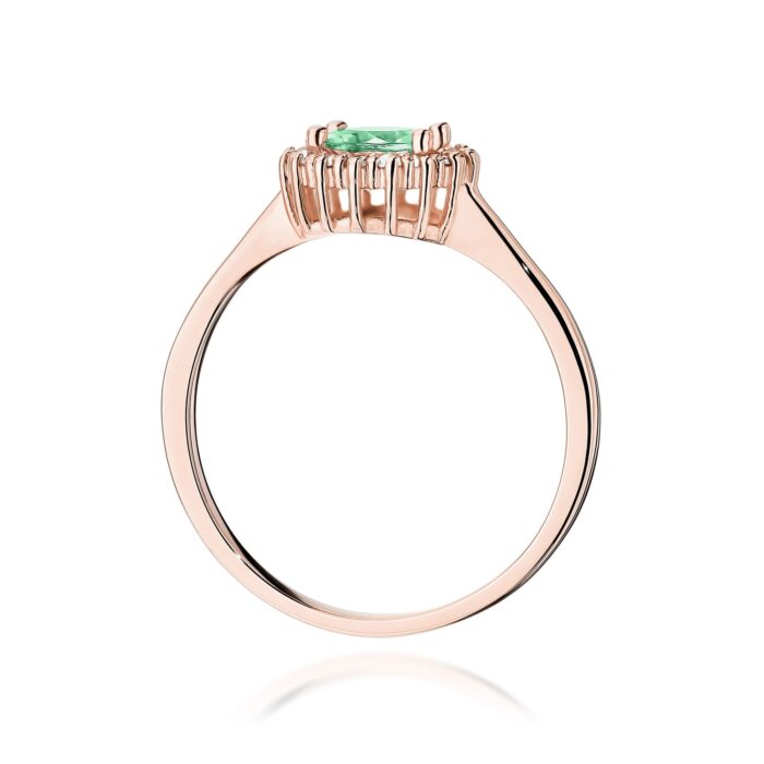 Inel Aur 14K cu Smarald 0.50 ct si Diamante Naturale 0.14 ct - Imagine 11