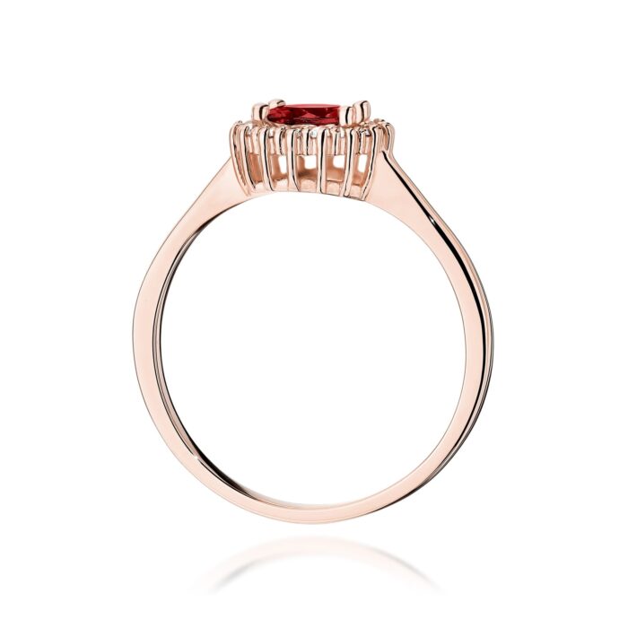 Inel Aur 14K cu Garnet 0.60 ct si Diamante Naturale 0.14 ct - Imagine 11