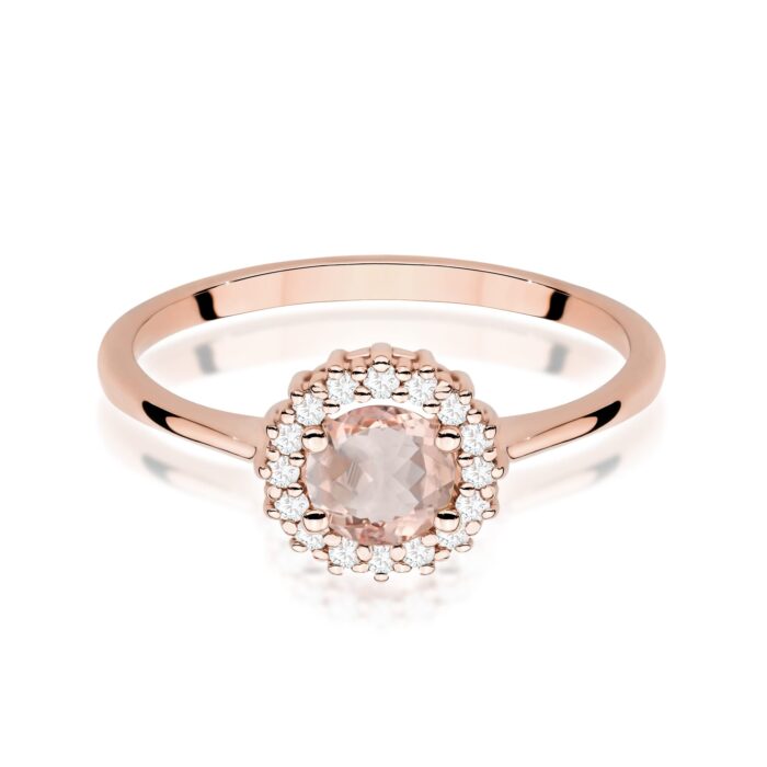 Inel Aur 14K cu Morganit 0.40 ct si Diamante Naturale 0.14 ct - Imagine 11