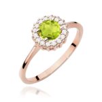 Inel Aur 14K cu Peridot 0.60 ct si Diamante Naturale 0.14 ct - Imagine 9