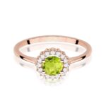 Inel Aur 14K cu Peridot 0.60 ct si Diamante Naturale 0.14 ct - Imagine 12