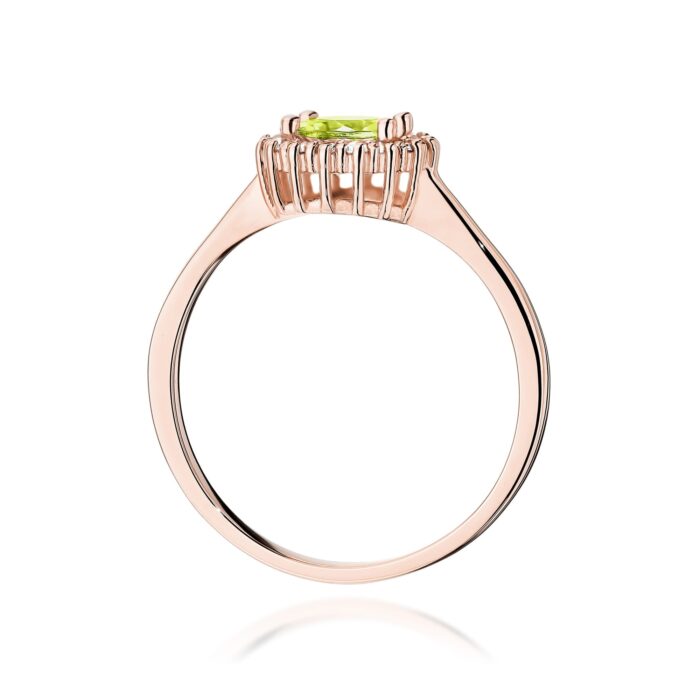 Inel Aur 14K cu Peridot 0.60 ct si Diamante Naturale 0.14 ct - Imagine 10