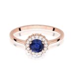 Inel Aur 14K cu Safir 0.50 ct si Diamante Naturale 0.14 ct - Imagine 10