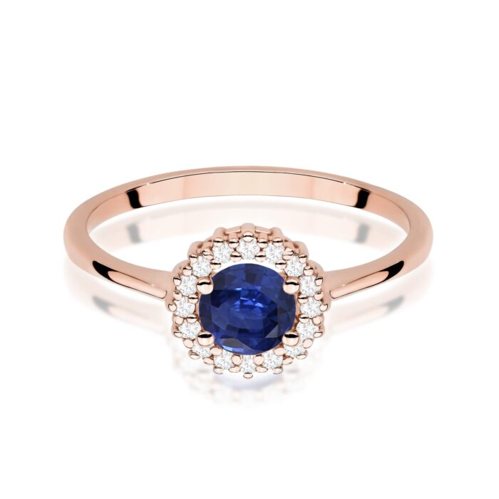Inel Aur 14K cu Safir 0.50 ct si Diamante Naturale 0.14 ct - Imagine 10
