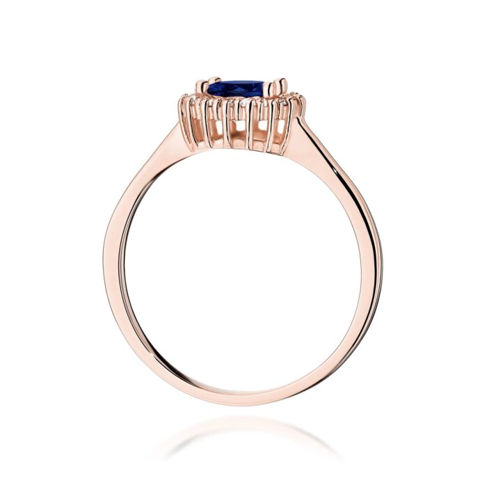 Inel Aur 14K cu Safir 0.50 ct si Diamante Naturale 0.14 ct - Imagine 11