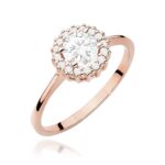 Inel Aur 14K cu Safir Alb 0.60 ct si Diamante Naturale 0.14 ct - Imagine 9