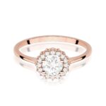 Inel Aur 14K cu Safir Alb 0.60 ct si Diamante Naturale 0.14 ct - Imagine 10