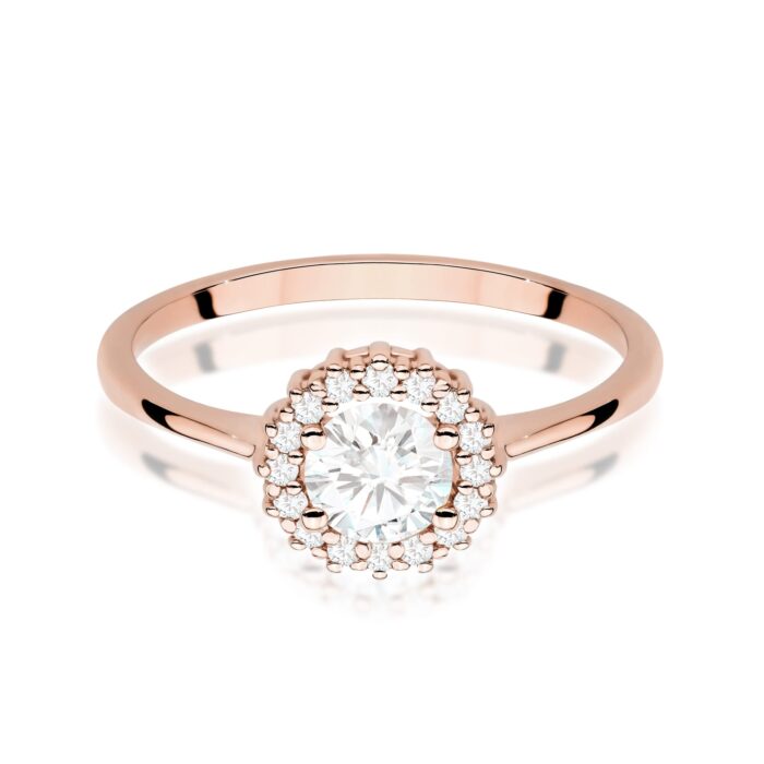 Inel Aur 14K cu Safir Alb 0.60 ct si Diamante Naturale 0.14 ct - Imagine 10