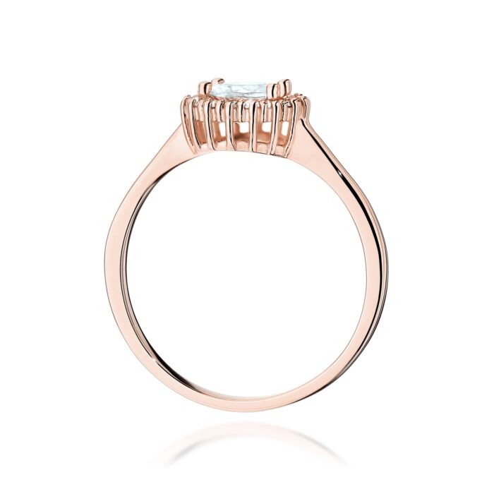 Inel Aur 14K cu Safir Alb 0.60 ct si Diamante Naturale 0.14 ct - Imagine 11