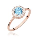 Inel Aur 14K cu Topaz Albastru 0.50 ct si Diamante Naturale 0.14 ct - Imagine 9