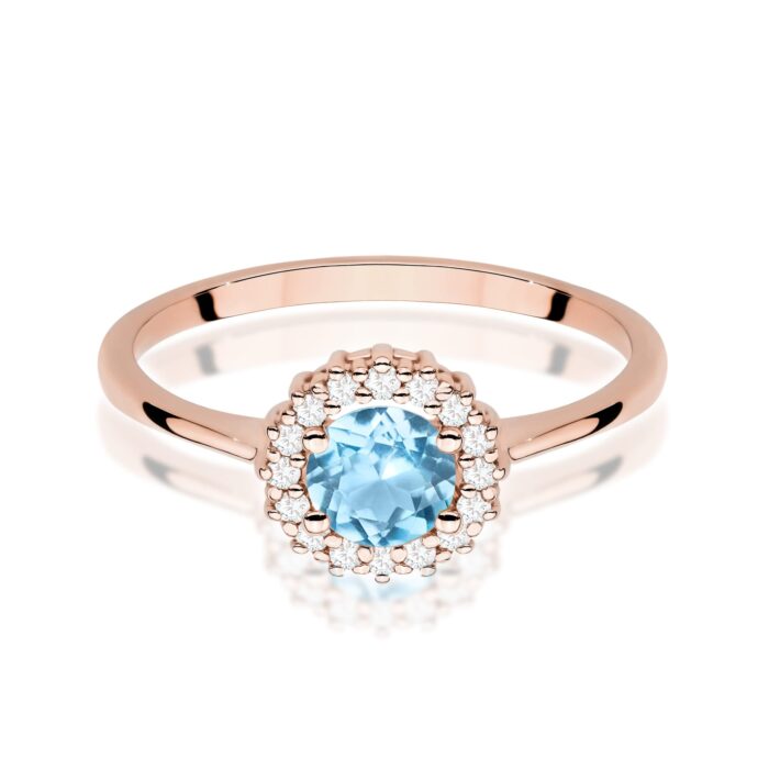 Inel Aur 14K cu Topaz Albastru 0.50 ct si Diamante Naturale 0.14 ct - Imagine 10