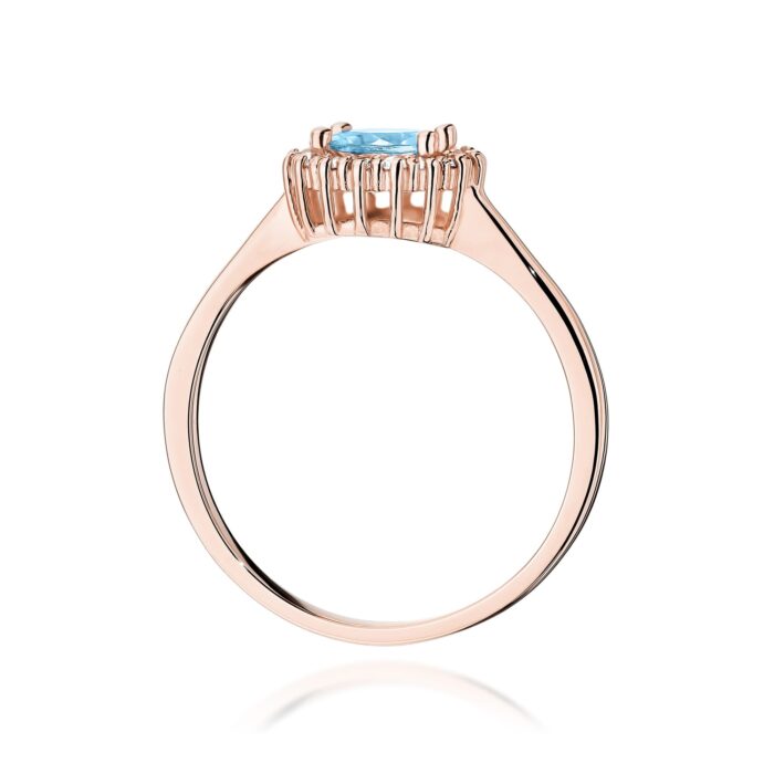 Inel Aur 14K cu Topaz Albastru 0.50 ct si Diamante Naturale 0.14 ct - Imagine 11
