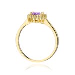 Inel Aur 14K cu Ametist 0.50 ct si Diamante Naturale 0.14 ct - Imagine 3