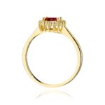 Inel Aur 14K cu Garnet 0.60 ct si Diamante Naturale 0.14 ct - Imagine 3
