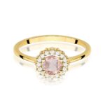 Inel Aur 14K cu Morganit 0.40 ct si Diamante Naturale 0.14 ct - Imagine 2